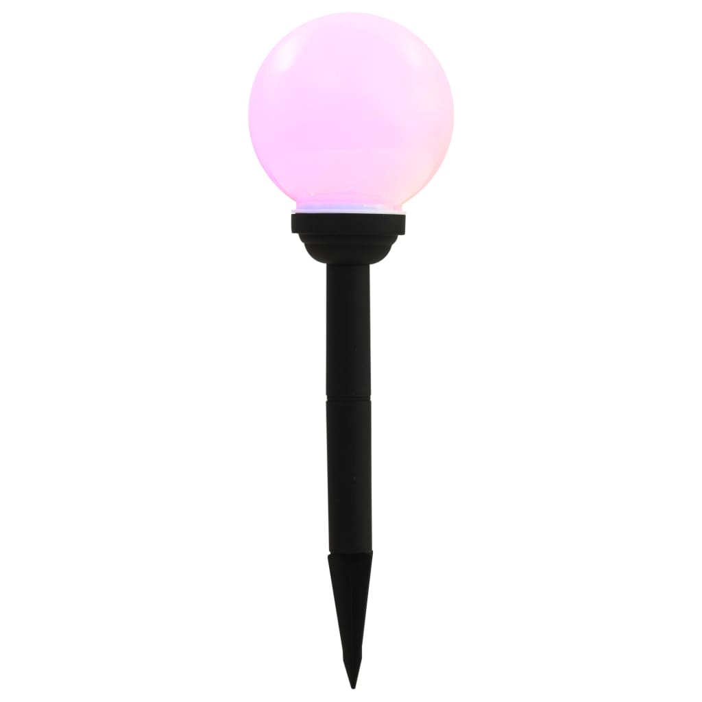 LED-solcellelamper 4 stk. 15 cm rund RGB-farver