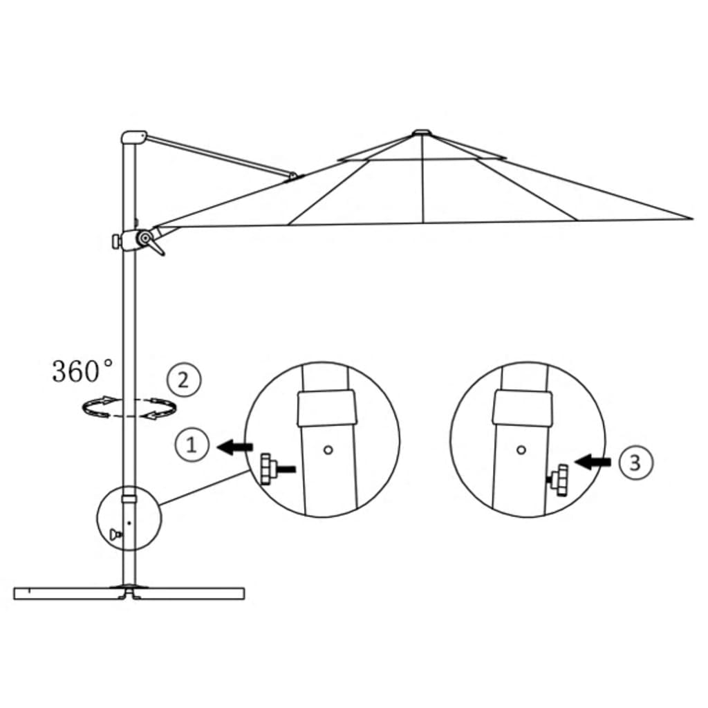 hængeparasol 300 cm aluminiumsstang sandfarvet