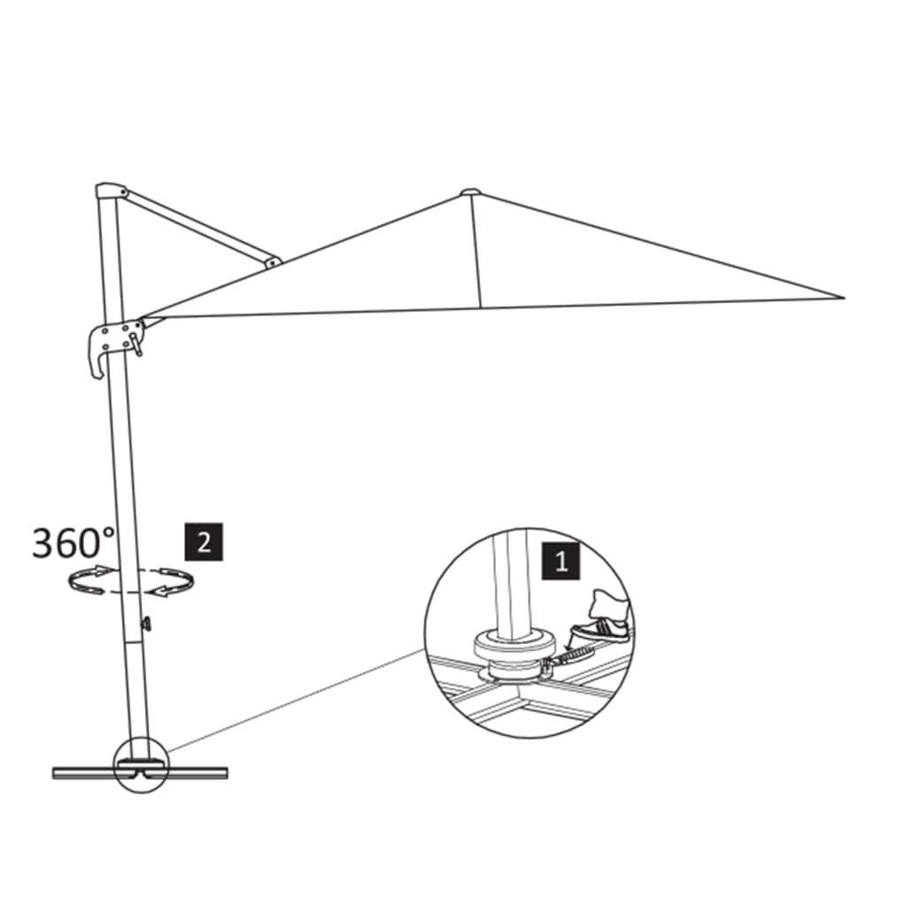 hængeparasol 300x300 cm aluminiumsstang sandfarvet