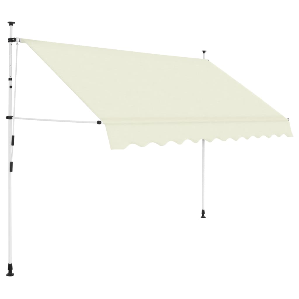 foldemarkise med manuel betjening 250 cm cremefarvet