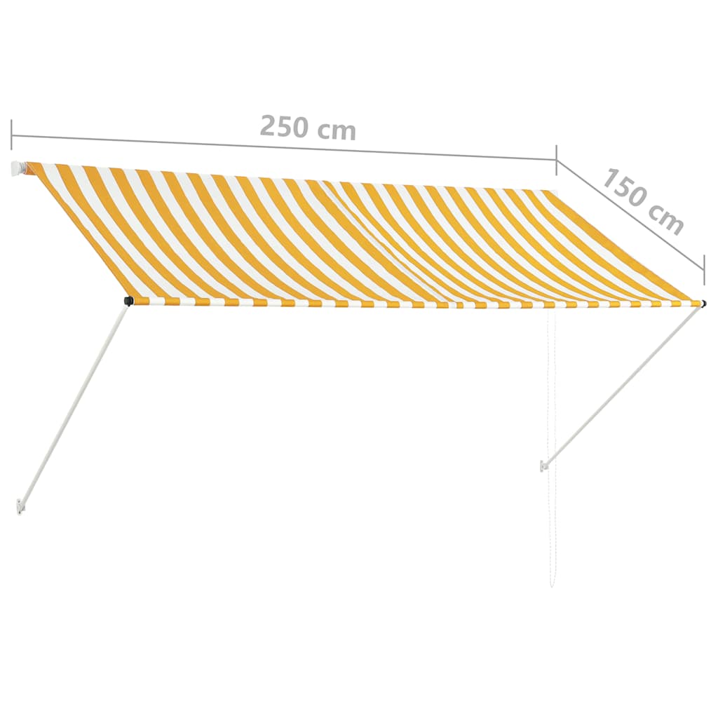 foldemarkise 250x150 cm gul og hvid