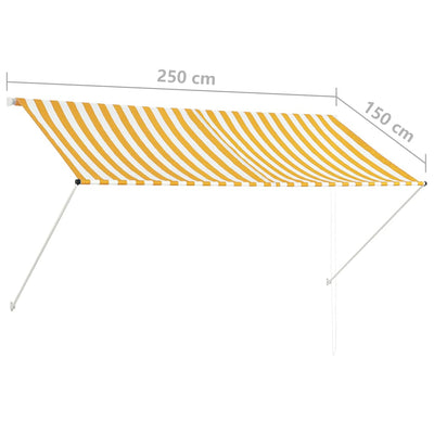 foldemarkise 250x150 cm gul og hvid