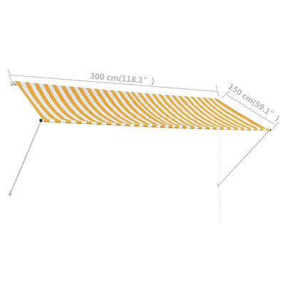 foldemarkise 300x150 cm gul og hvid