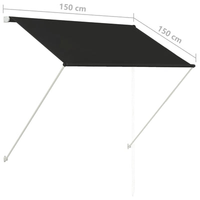 foldemarkise 150x150 cm antracitgrå