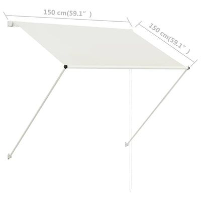 foldemarkise 150x150 cm cremefarvet