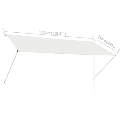 foldemarkise 300x150 cm cremefarvet