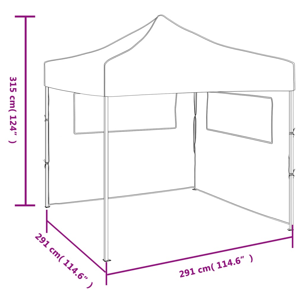 foldbart telt med 2 vægge 3 x 3 m cremefarvet