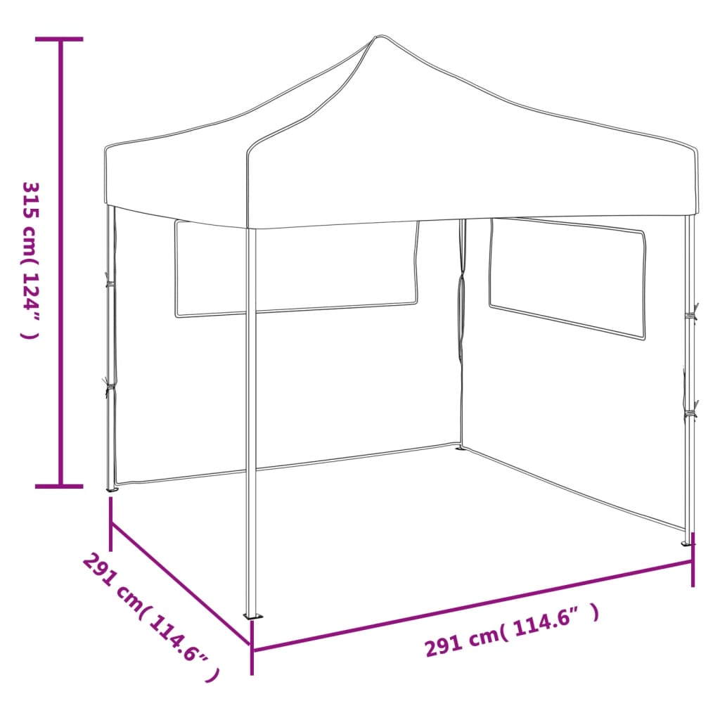 foldbart telt med 2 vægge 3 x 3 m blå