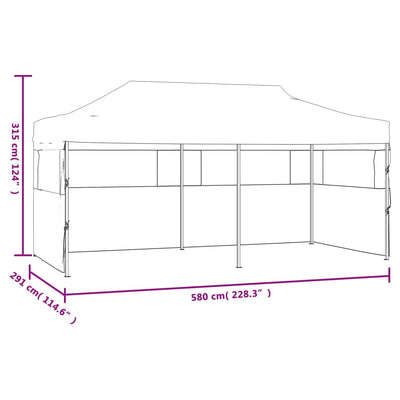 foldbart pop-op-festtelt med sidevægge 3x6 m antracitgrå