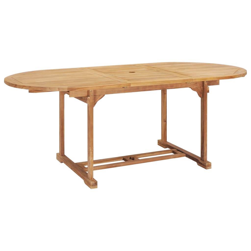 udendørs spisebordssæt 7 dele 150-200x100x75 cm  massivt teak