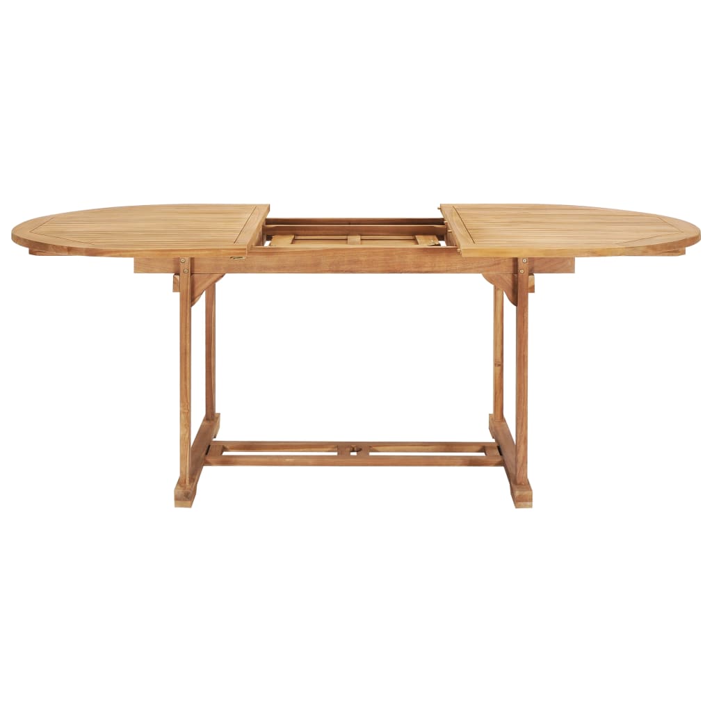 udendørs spisebordssæt 7 dele 150-200x100x75 cm  massivt teak