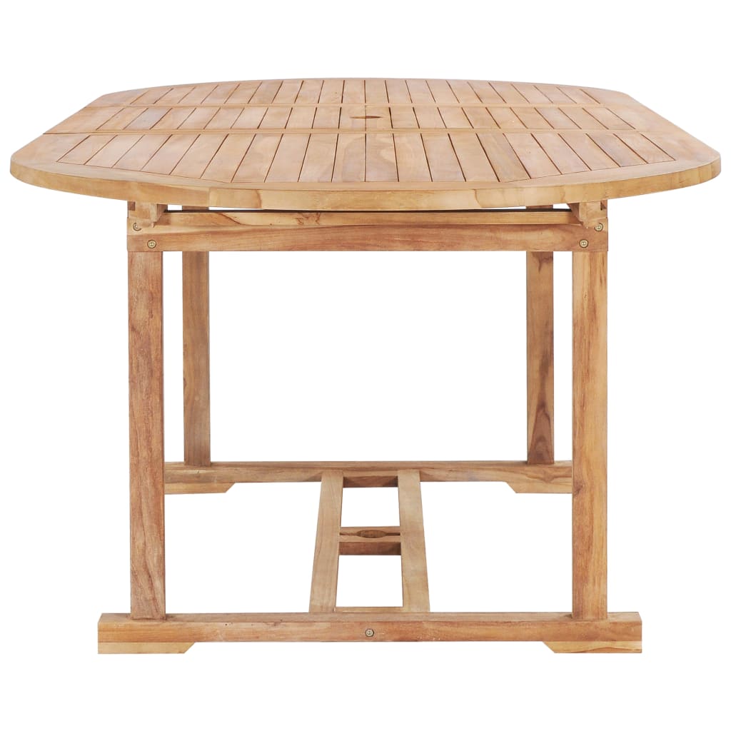 udendørs spisebordssæt 7 dele 150-200x100x75 cm  massivt teak