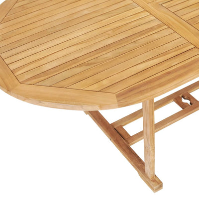 udendørs spisebordssæt 7 dele 150-200x100x75 cm  massivt teak