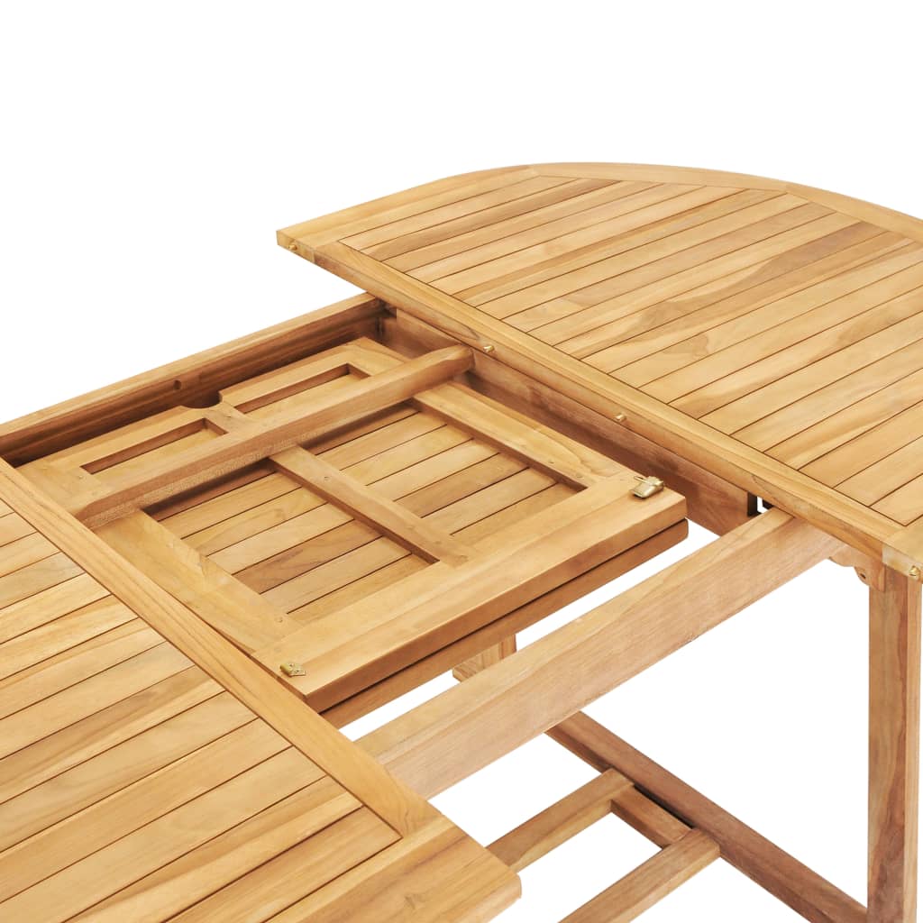 udendørs spisebordssæt 7 dele 150-200x100x75 cm  massivt teak