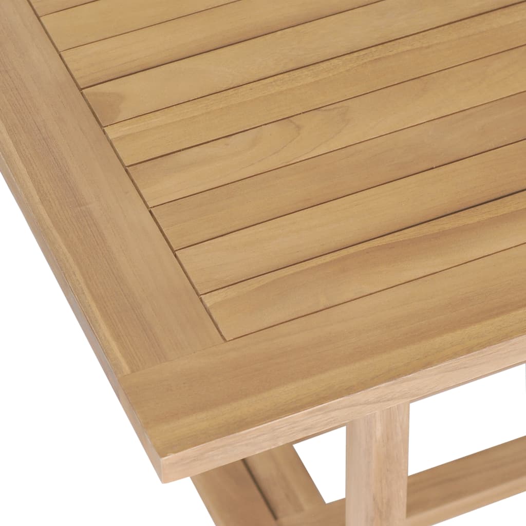 udendørs spisebordssæt 9 dele 180-280x100x75 cm massivt teak