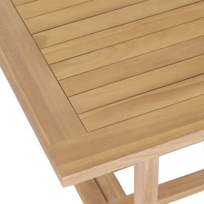 udendørs spisebordssæt 9 dele 180-280x100x75 cm massivt teak