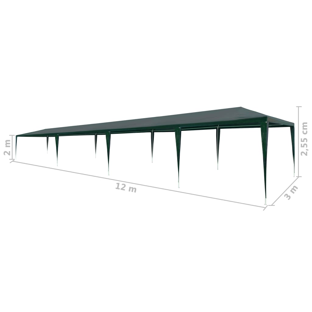 festtelt 3x12 m PE grøn