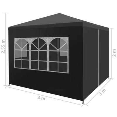 festtelt 3 x 3 m antracitgrå