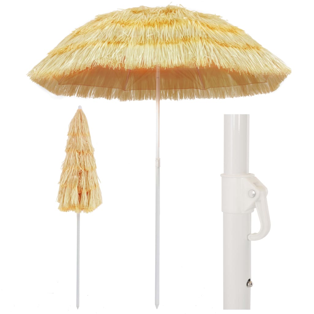 strandparasol Hawaii-stil 180 cm naturfarvet