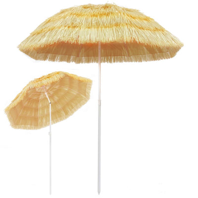 strandparasol Hawaii-stil 180 cm naturfarvet