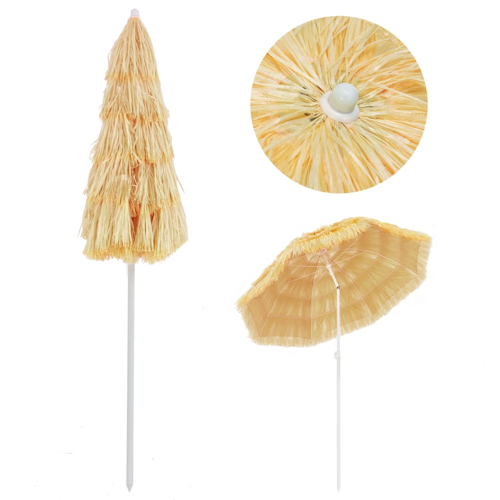 strandparasol Hawaii-stil 180 cm naturfarvet