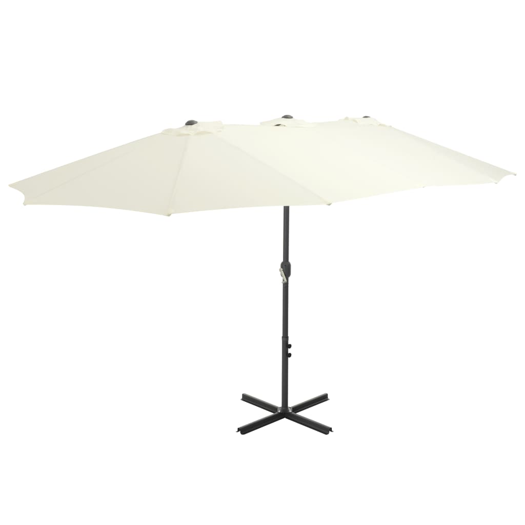 parasol 460x270 cm aluminiumsstang sandfarvet