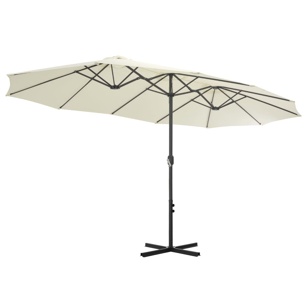 parasol 460x270 cm aluminiumsstang sandfarvet