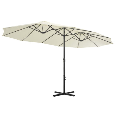 parasol 460x270 cm aluminiumsstang sandfarvet