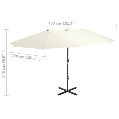 parasol 460x270 cm aluminiumsstang sandfarvet