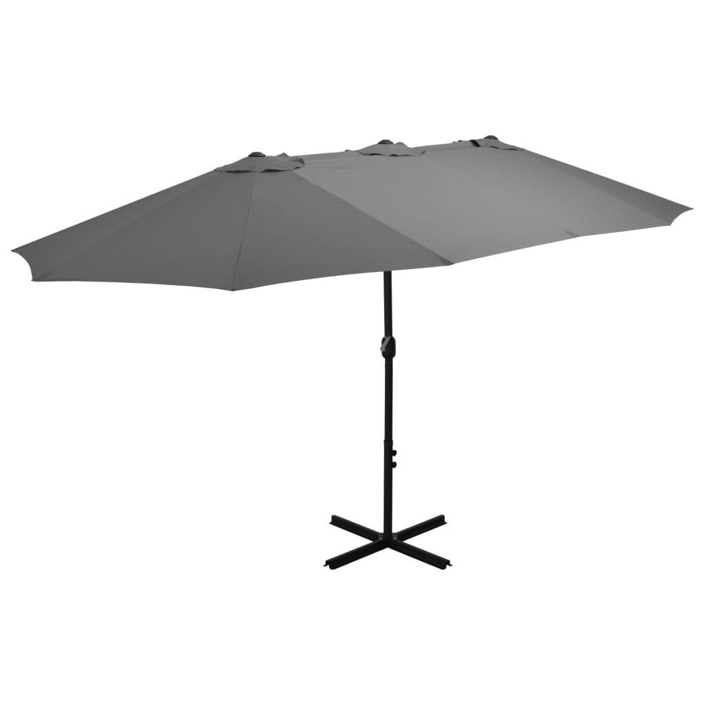 parasol 460x270 cm aluminiumsstang antracitgrå