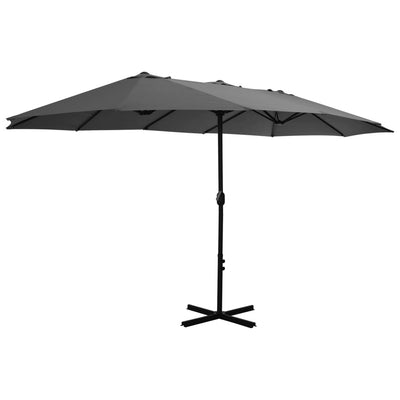 parasol 460x270 cm aluminiumsstang antracitgrå