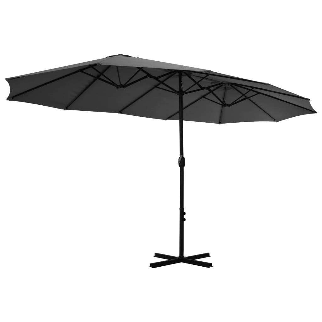 parasol 460x270 cm aluminiumsstang antracitgrå