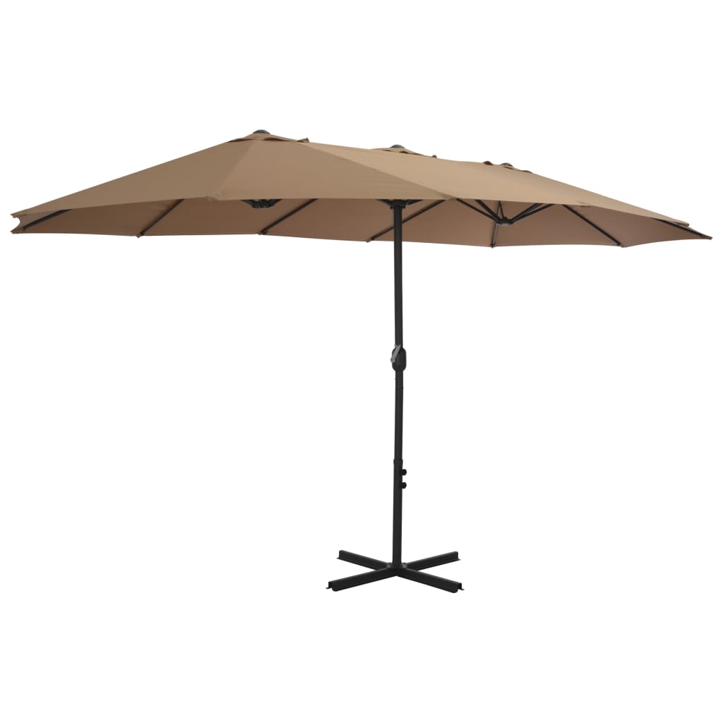 parasol 460x270 cm aluminiumsstang gråbrun