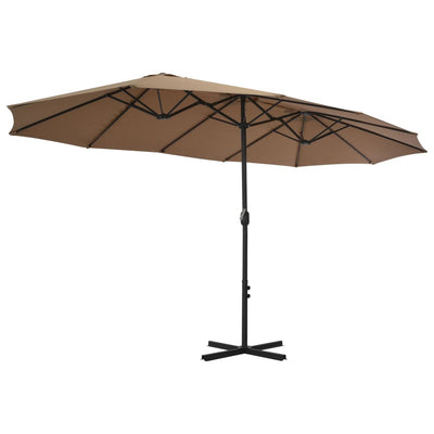 parasol 460x270 cm aluminiumsstang gråbrun