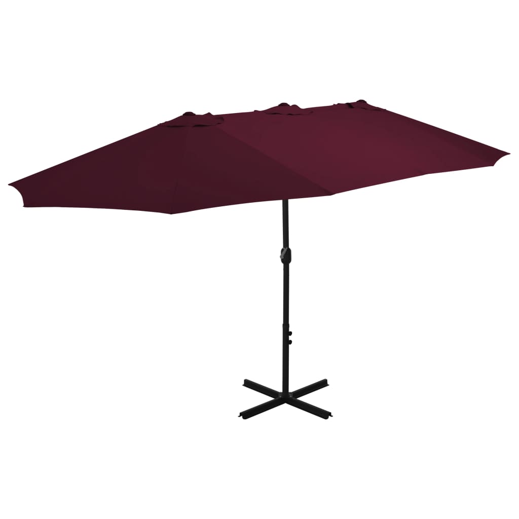 parasol 460x270 cm aluminiumsstang bordeauxrød