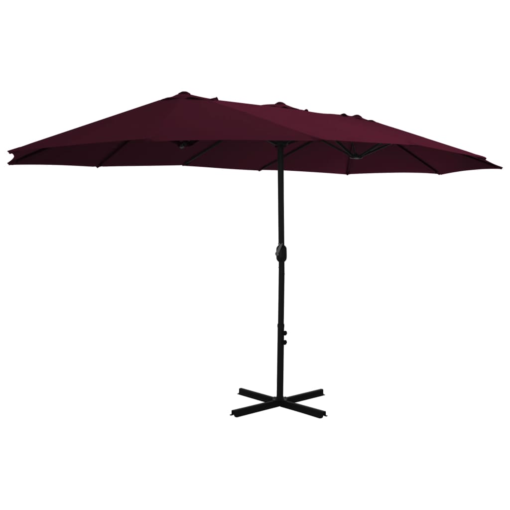 parasol 460x270 cm aluminiumsstang bordeauxrød