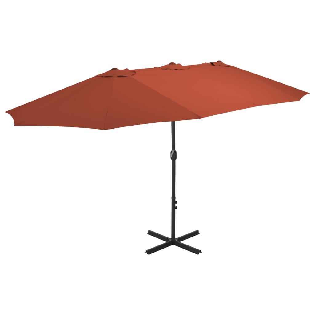 parasol 460x270 cm aluminiumsstang terrakottafarvet