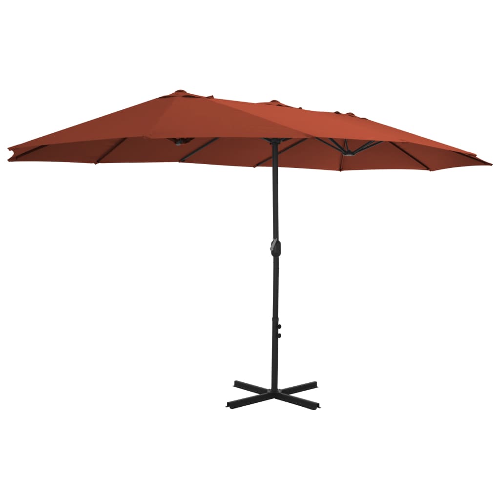 parasol 460x270 cm aluminiumsstang terrakottafarvet