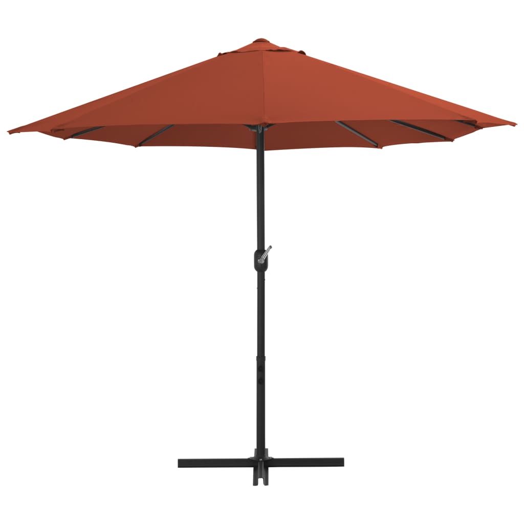 parasol 460x270 cm aluminiumsstang terrakottafarvet