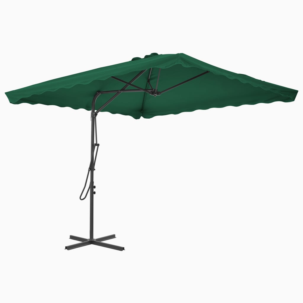 parasol 250x250 cm stålstang grøn