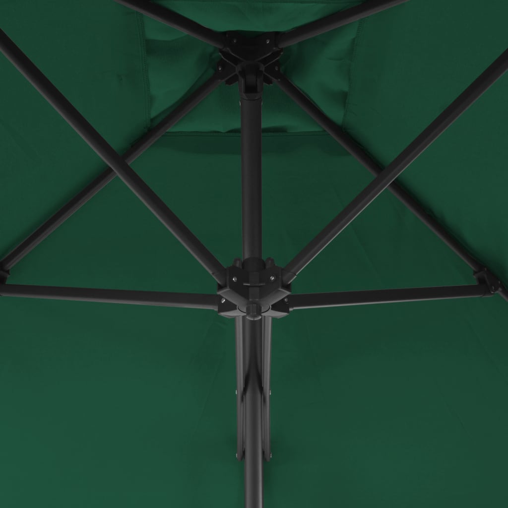 parasol 250x250 cm stålstang grøn