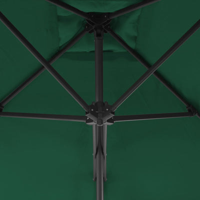 parasol 250x250 cm stålstang grøn