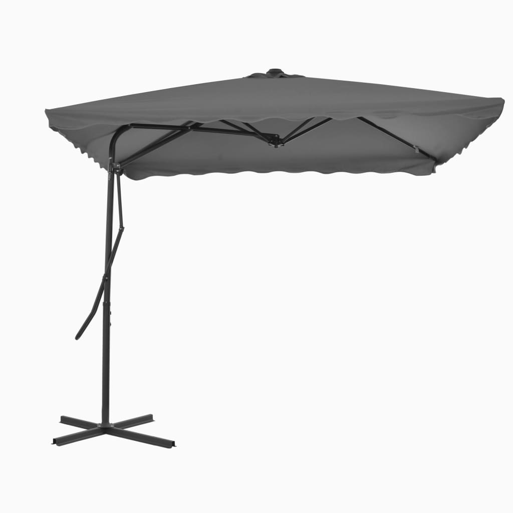 parasol 250x250 cm stålstang antracitgrå