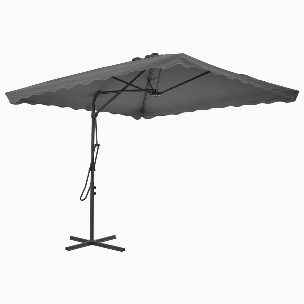 parasol 250x250 cm stålstang antracitgrå