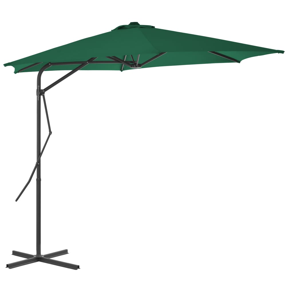 parasol 300 cm stålstang grøn