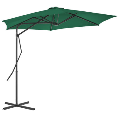 parasol 300 cm stålstang grøn