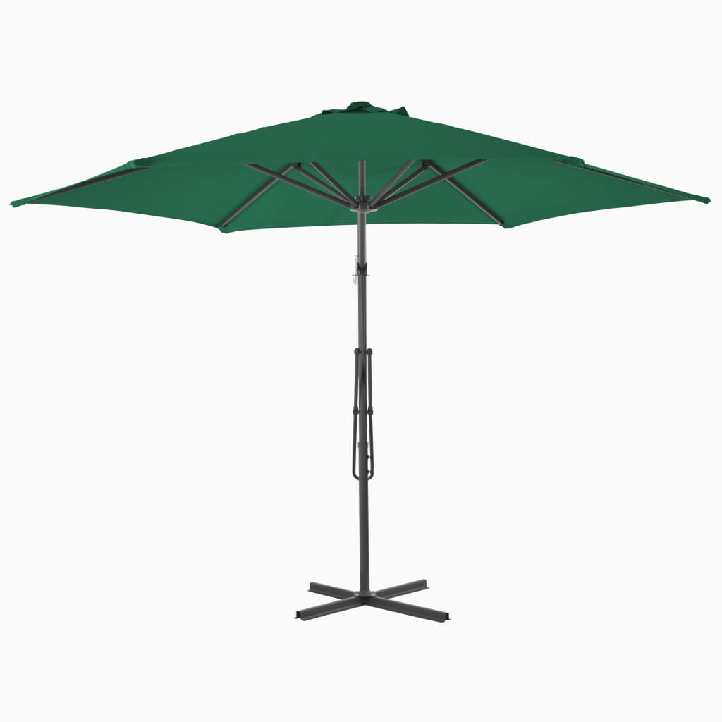 parasol 300 cm stålstang grøn