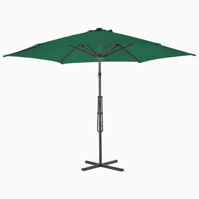 parasol 300 cm stålstang grøn