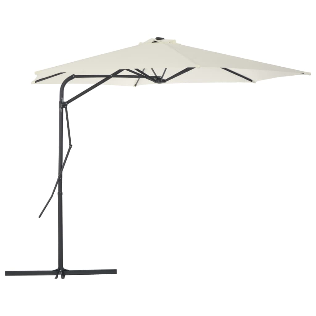 parasol 300 cm stålstang sandfarvet