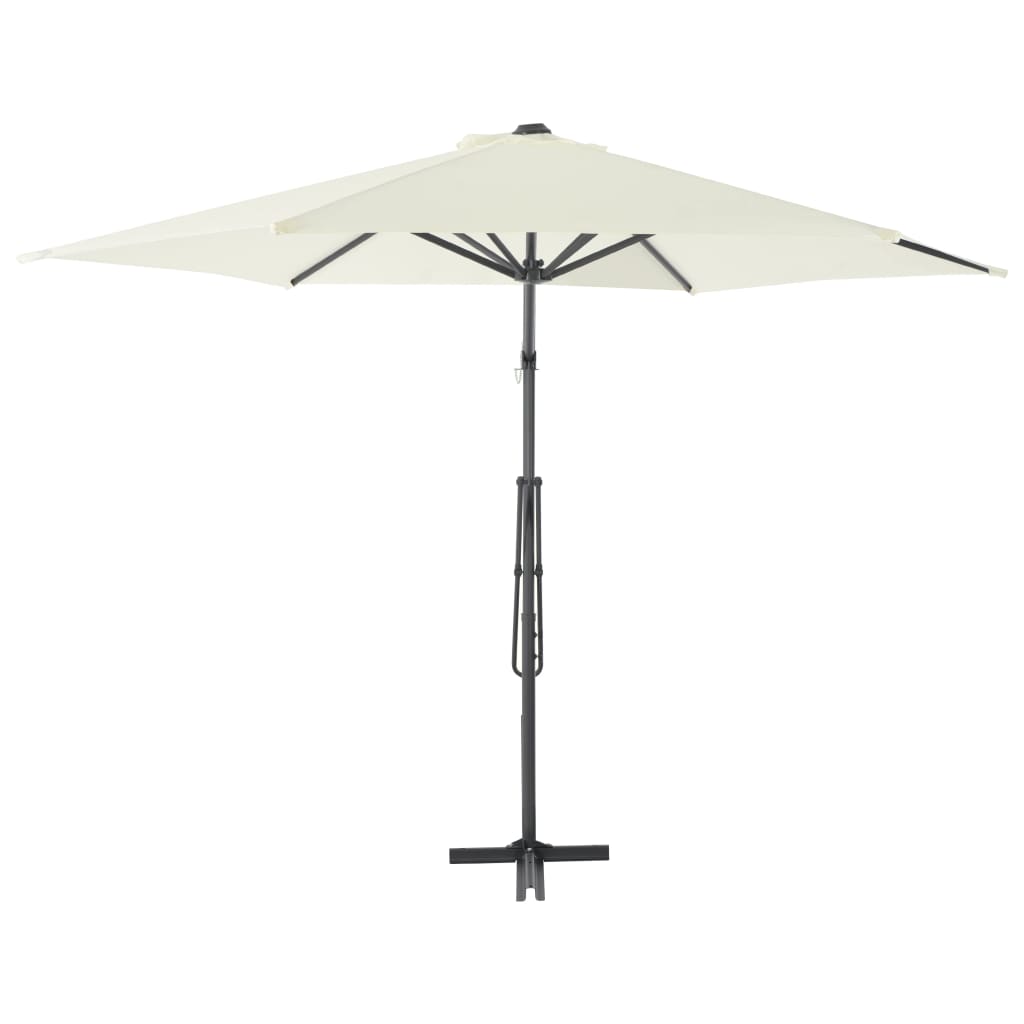 parasol 300 cm stålstang sandfarvet